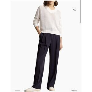 Polo Ralph Lauren Women’s Linen-Cotton white V-Neck Sweater Size XXL